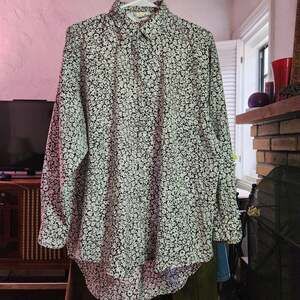 Vintage Diane Von Furstenberg Floral Print Button Down Shirt Size L